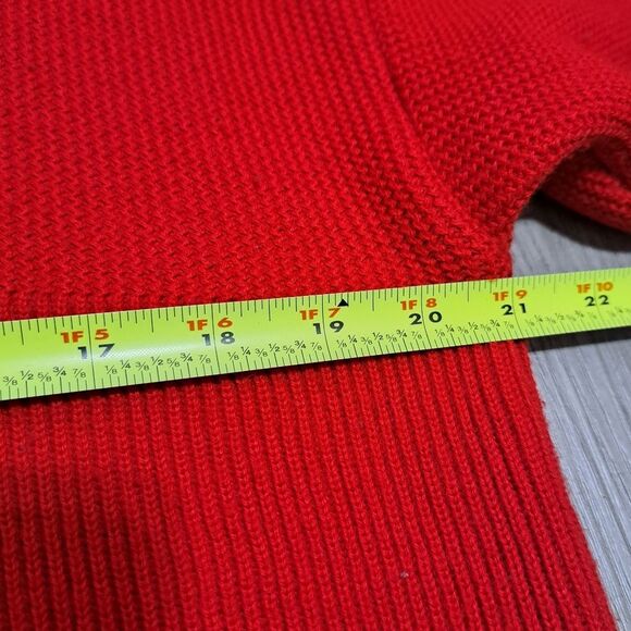 Vintage Monod Sports 80's Sweater Jacket Anorak Pocket Wool Banff Canada Red Lrg - Picture 7 of 17